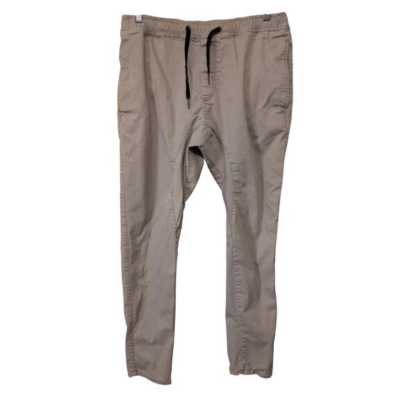 Zanerobe Sureshot Pants Men 34x31 Pull On Tapered Leg Khaki Jogger - Picture 1 of 13